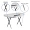 Merrick Lane Rhodes Computer Desk Contemporary Writing Desk with Metal Crisscross Frame, Keyboard Tray and 2 Box Drawers